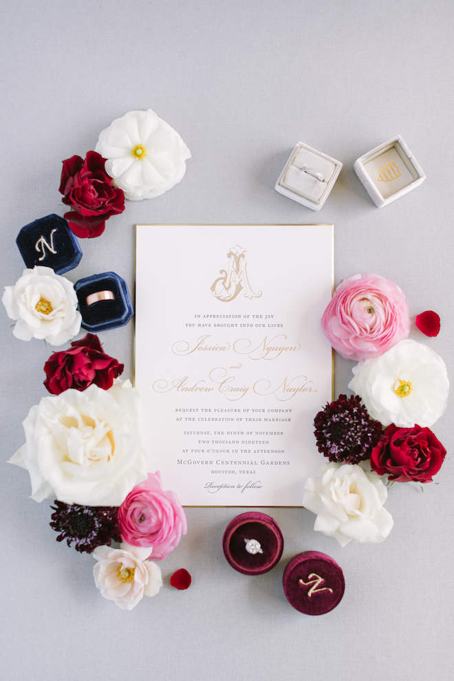 flatlay, wedding invitations, wedding stationery, bering's, burgundy, navy, ivory