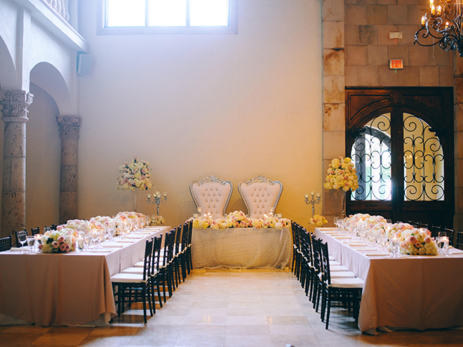 garden inspired wedding, wedding venue, the bell tower on 34th, wedding, photography, houston, photographer, civic photos, reception decor, ballroom, his her table, long tables, floral centerpieces