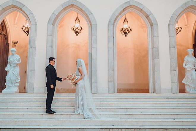 wedding photography, ama by aisha, outdoor wedding photos, french venue, black suit, veil