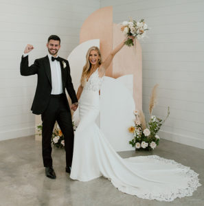 Black, White And Champagne Modern Boho Wedding