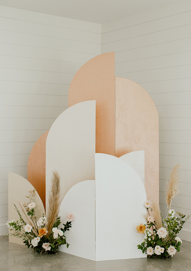 modern, boho, wedding, blush, white, black, champagne, picture wall, abstract, pampas grass