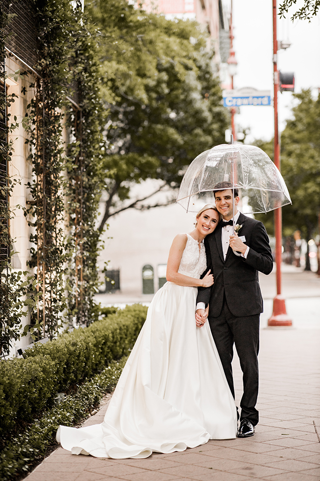 sleeveless bridal gown, groom, bridal up-do, janelle alexis salon, groom's suit, bowtie, elegant, couple portraits