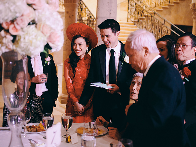 Vietnamese wedding, elegant, european inspired wedding, traditional, Vietnamese bride, traditional Vietnamese dress, red