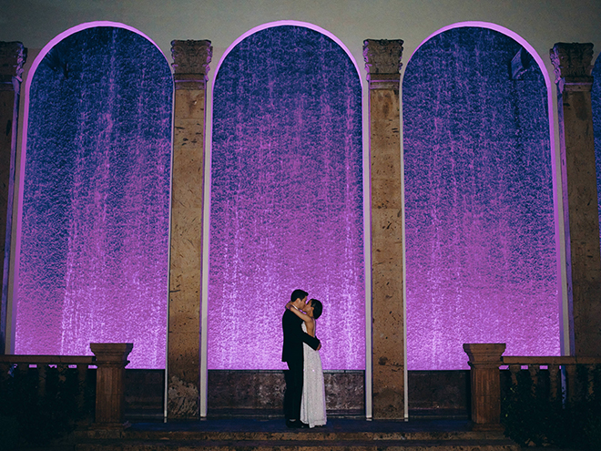 Bell Tower on 34th, water wall, bride, groom, portraits, houston, unique photo ideas