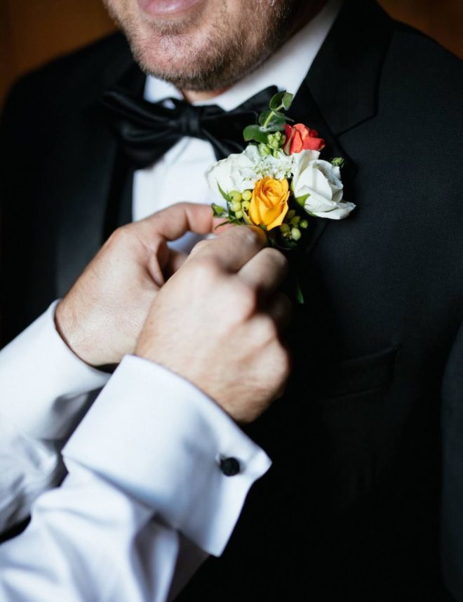 Groom multi floral Boutonniere by tanglewood flowers & garden. 