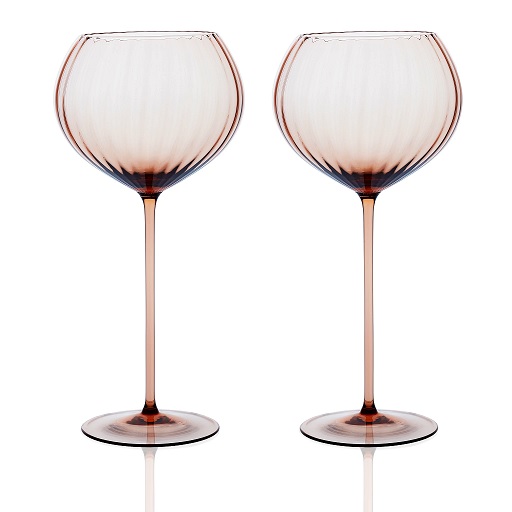 Caskata Quinn Rose wine glasses available at Bering's in Houston, TX.