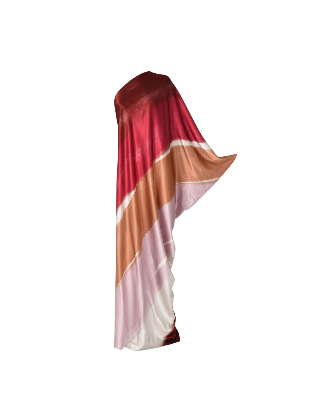 Off the shoulder tunic with red, orange, pink and white diagonal stripes available at Silvia Tcherassi.