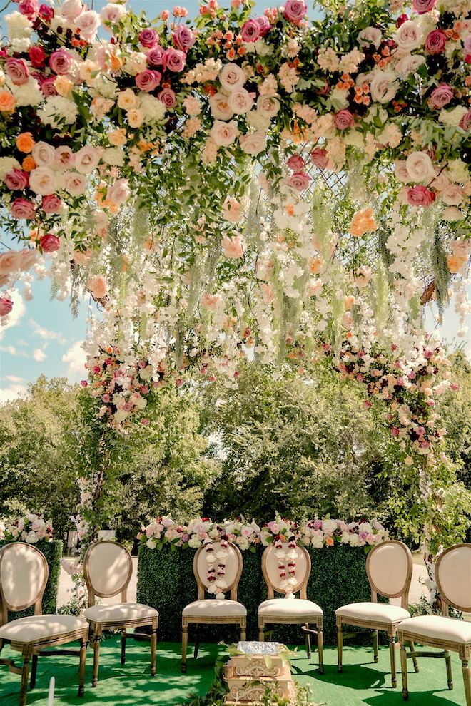 The bloom filled Mandap before the ceremony