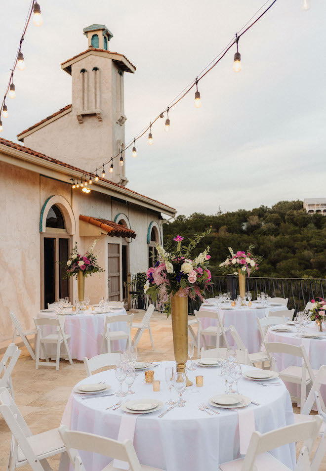 The reception space at Villa Antonia.