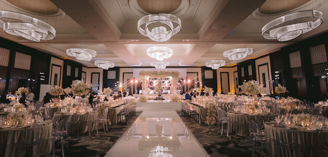 An opulent ballroom wedding reception at The Post Oak Hotel at Uptown Houston.