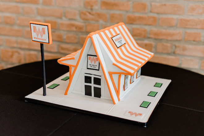 A groom's cake replicated Whataburger. 