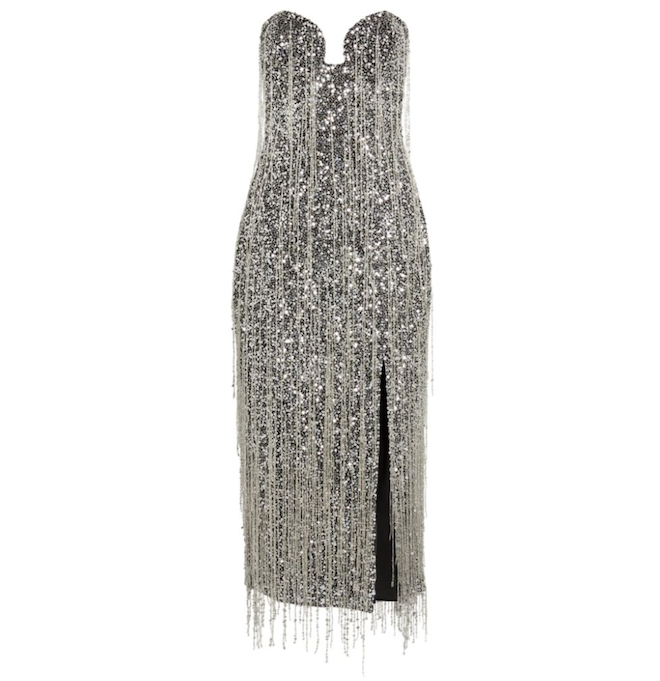 Silk beaded dress by Carolina Herrera 