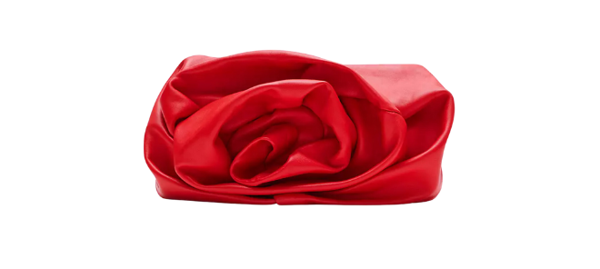 Leather red rose clutch