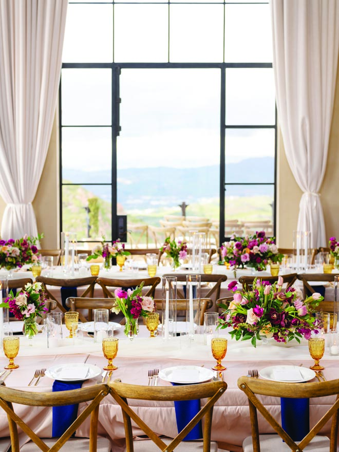 The bride and groom's nikkah venue overlooks the Malibu mountains. 