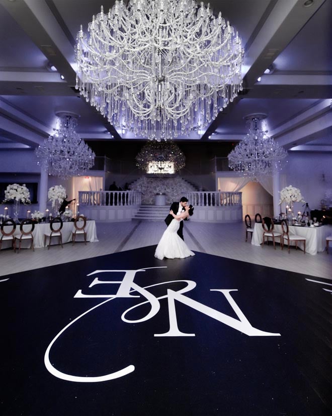 The bride and groom share a private last dance at the end of the evening.