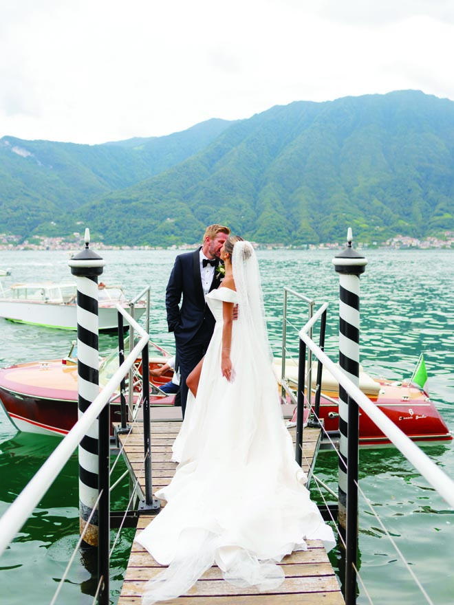 The couple wed with an al fresco wedding on Lake Como in Italy. 