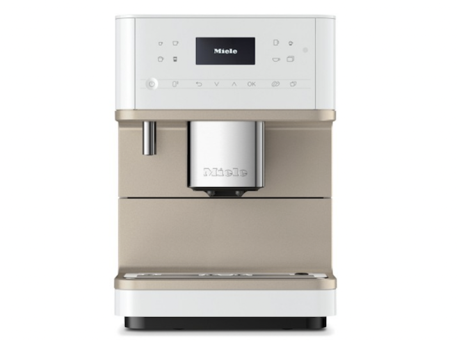 White ans brown Miele coffee machine.