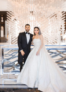 This Glamorous Ballroom Reception Shines with an Exquisite 8-Tier Wedding Cake