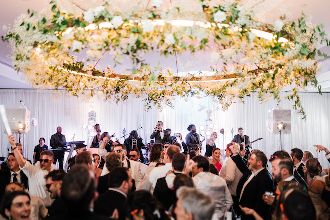 Danny Ray and the Atlantic Street Band performing at a wedding reception. 