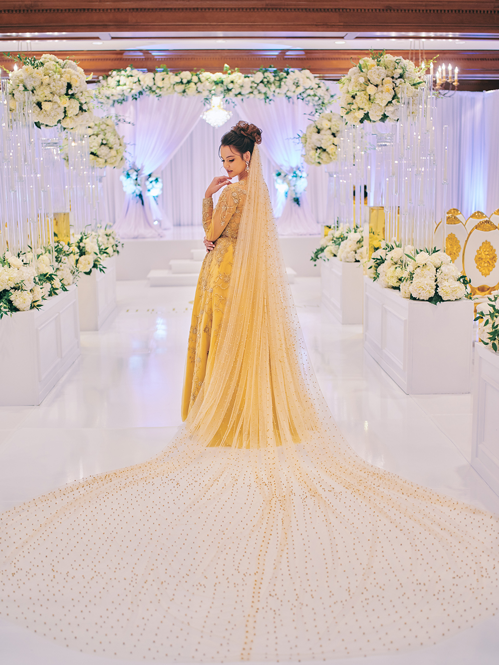 gold wedding dress