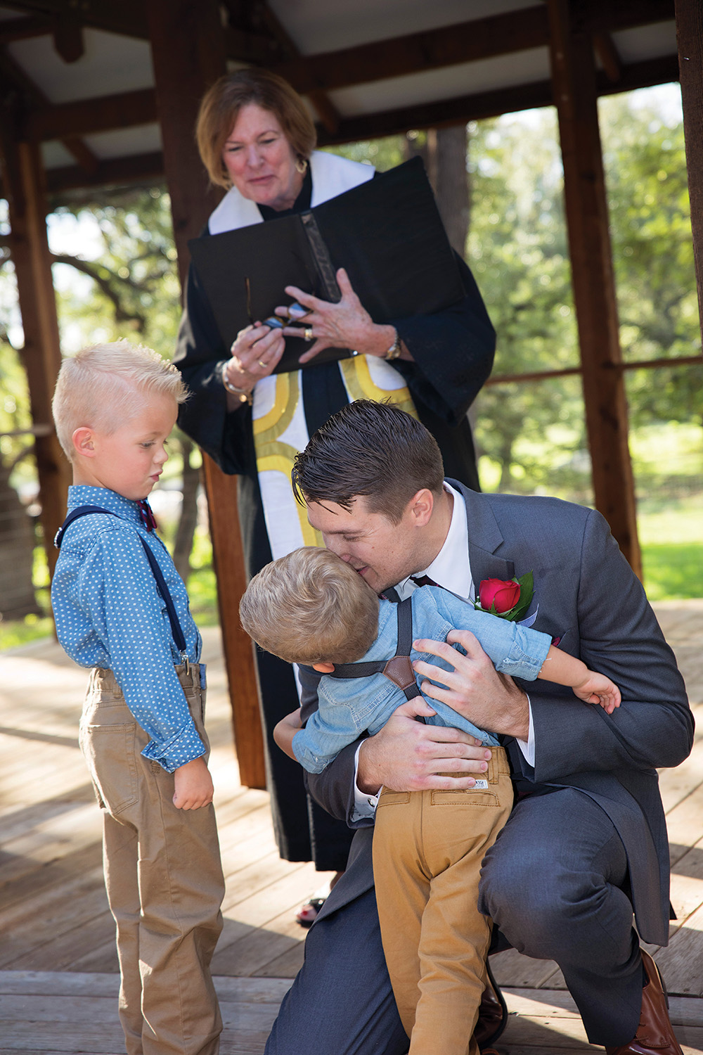groom and sons wedding photo
