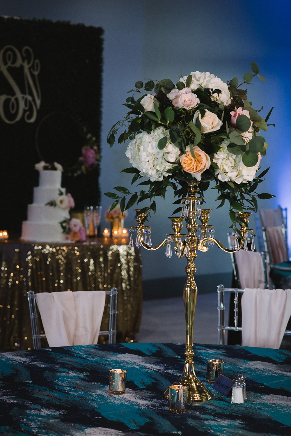 reception decor - centerpieces - candle opera
