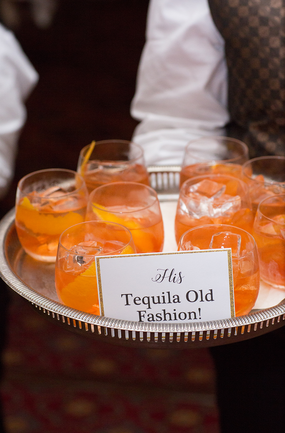 his, her, drinks, custom, cocktails, bar, houstonian, wedding inspiration, hotel wedding