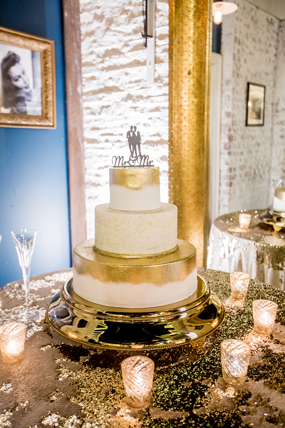 houston, LGBT, gay couple, city wedding, modern, chic, Hughes Manor, navy, brass, two grooms